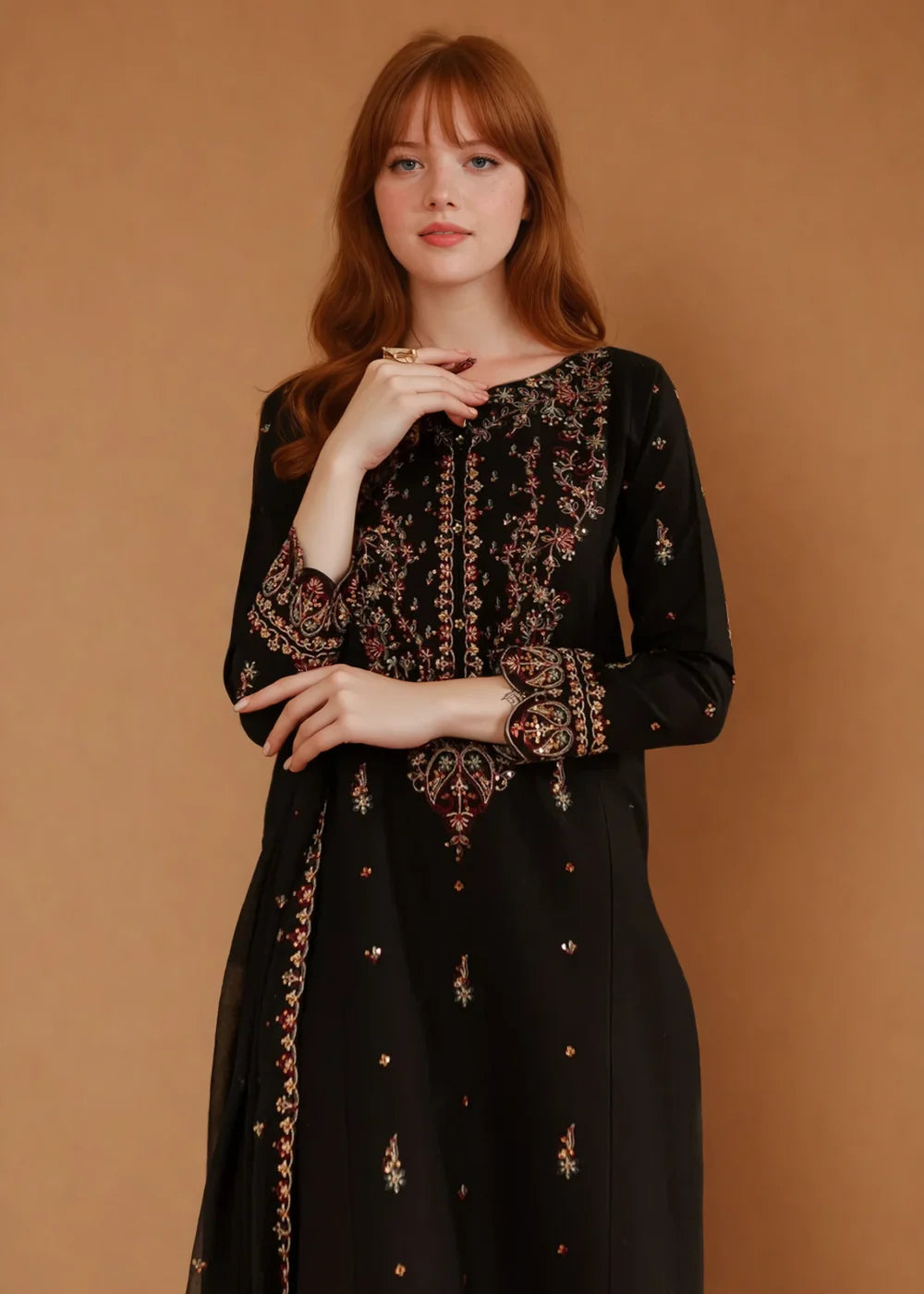 Parsa 3PC-Embroidered-Haveli