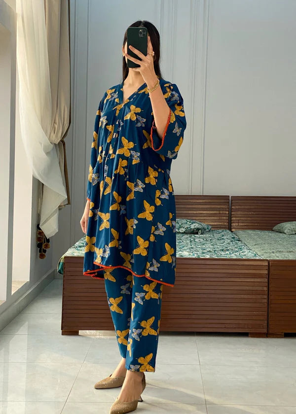 Butterfly 2pc-Embroidered- Haveli
