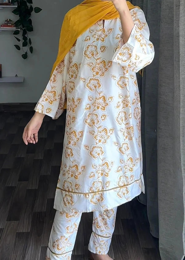 Bloom (Mustard) 2PC-Printed-Haveli