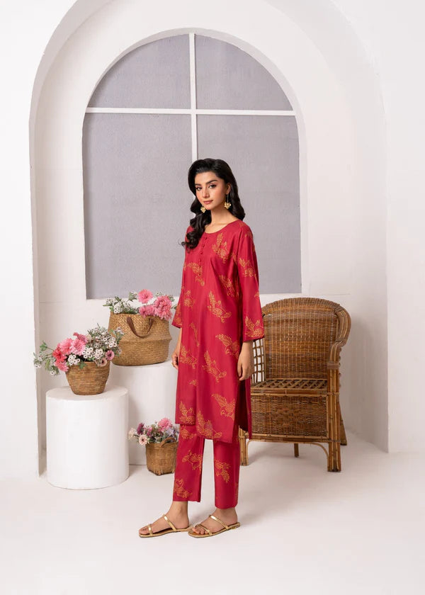 Sparrow (Maroon) 2PC-Printed-Haveli