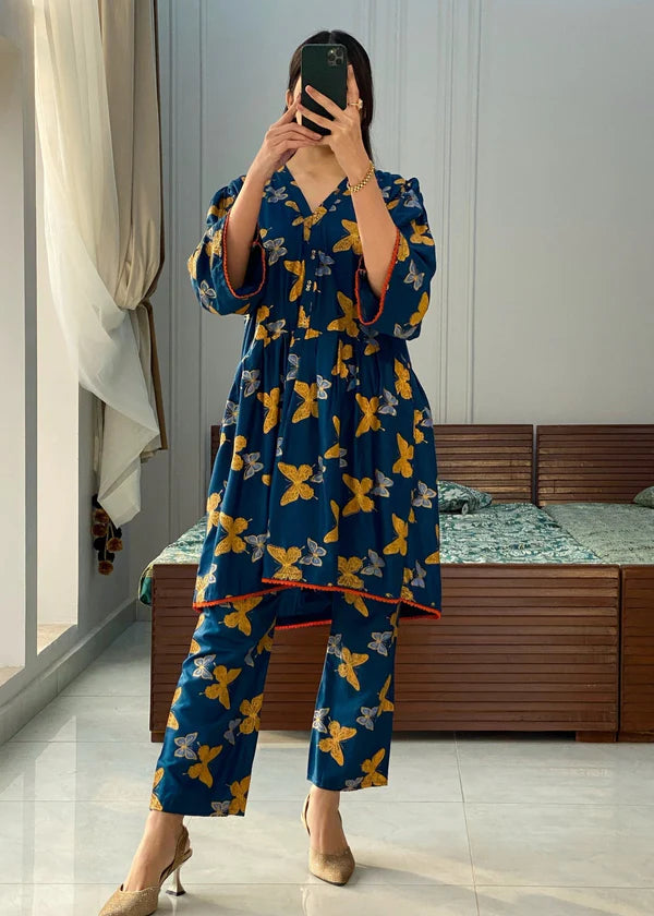 Butterfly 2pc-Embroidered- Haveli