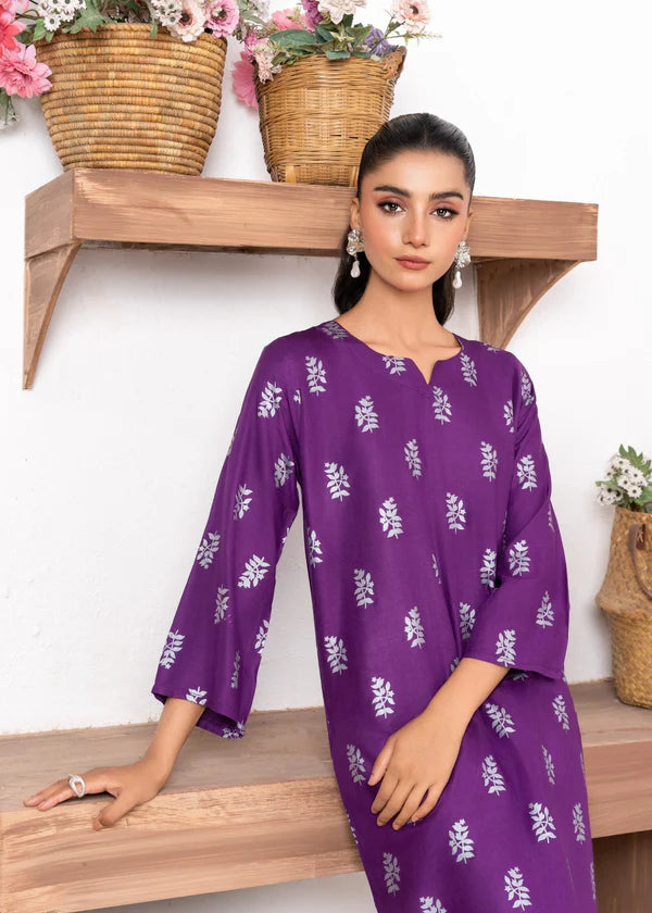 Saleha (Purple) 2PC-Printed-Haveli
