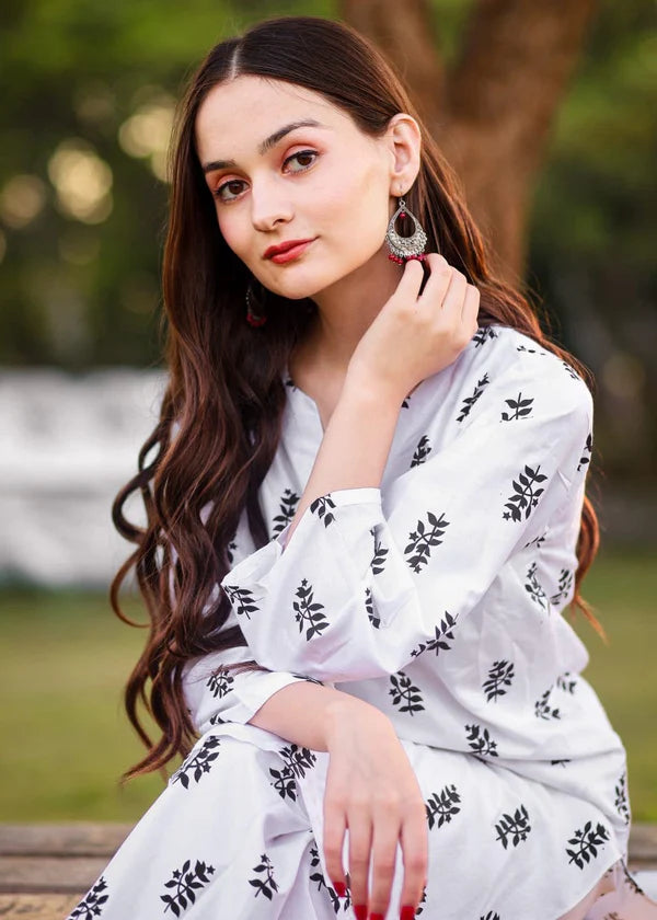 Saleha (white) 2PC-Printed-Haveli