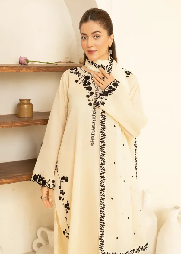 Noor jahan 3pc-Embroidered - Haveli