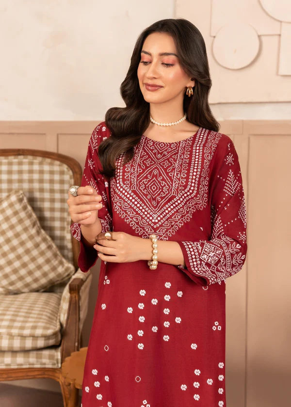 N Chunri (maroon) 2PC-Printed-Haveli