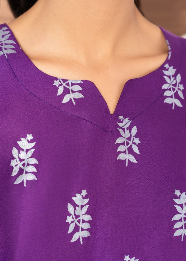 Saleha (Purple) 2PC-Printed-Haveli