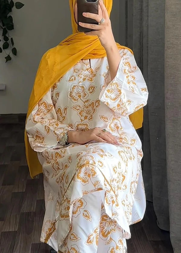 Bloom (Mustard) 2PC-Printed-Haveli
