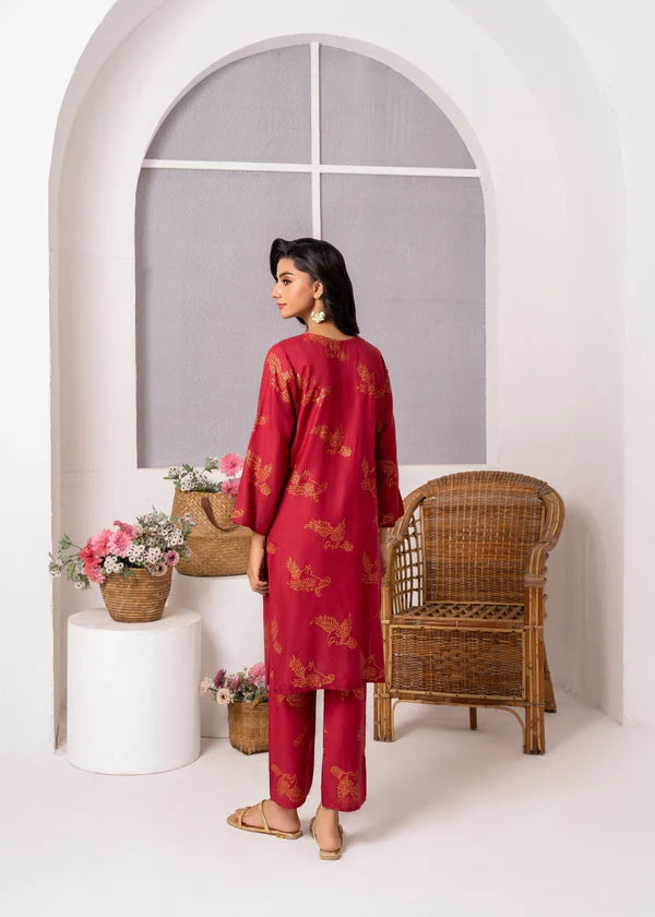 Sparrow (Maroon) 2PC-Printed-Haveli