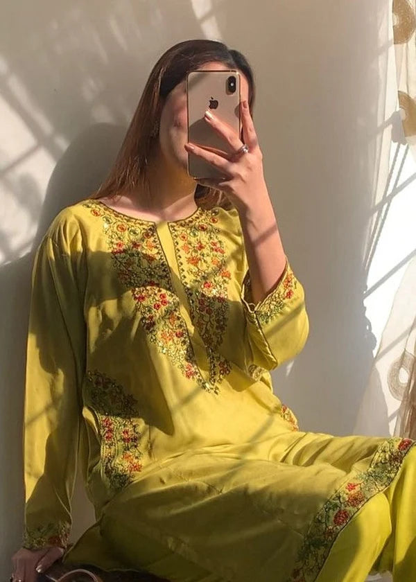 Pocket (Green) 2PC-Embroidered-Haveli