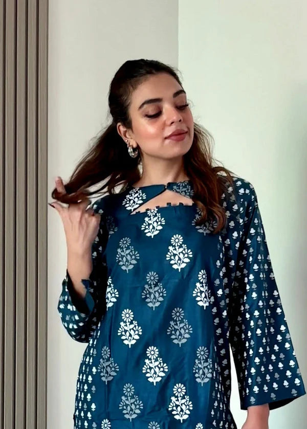 Ace (blue) 2PC-Printed-Haveli