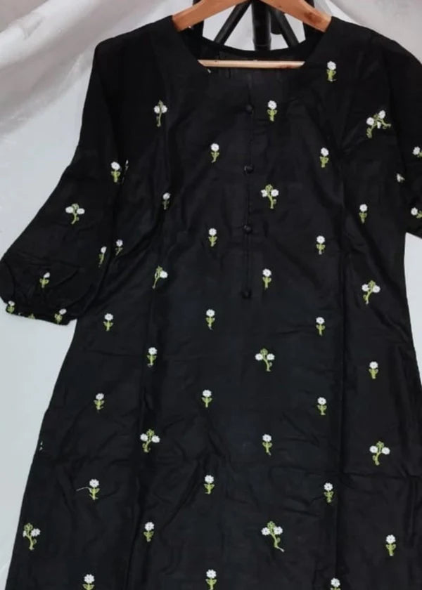 Floral (black) 2PC-Embroidered-Haveli