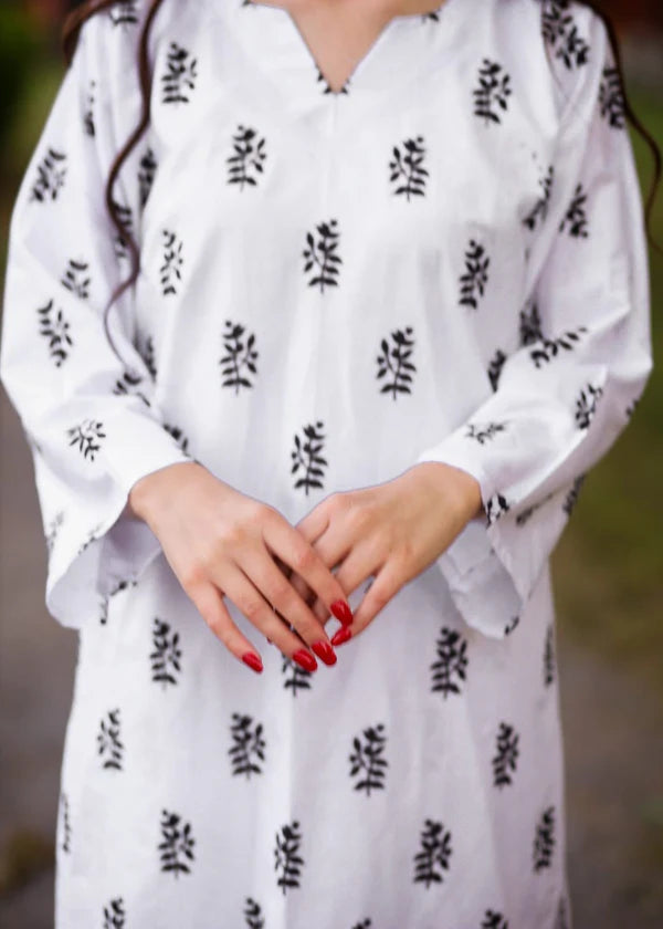Saleha (white) 2PC-Printed-Haveli
