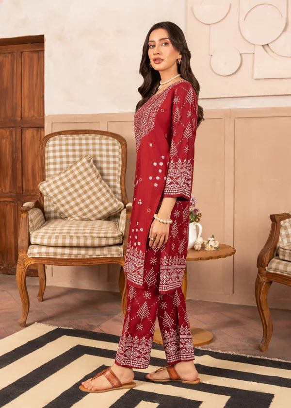 N Chunri (maroon) 2PC-Printed-Haveli
