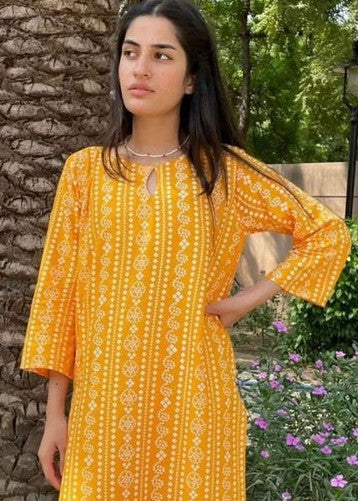 Chunri (yellow) 2PC-Printed-Haveli