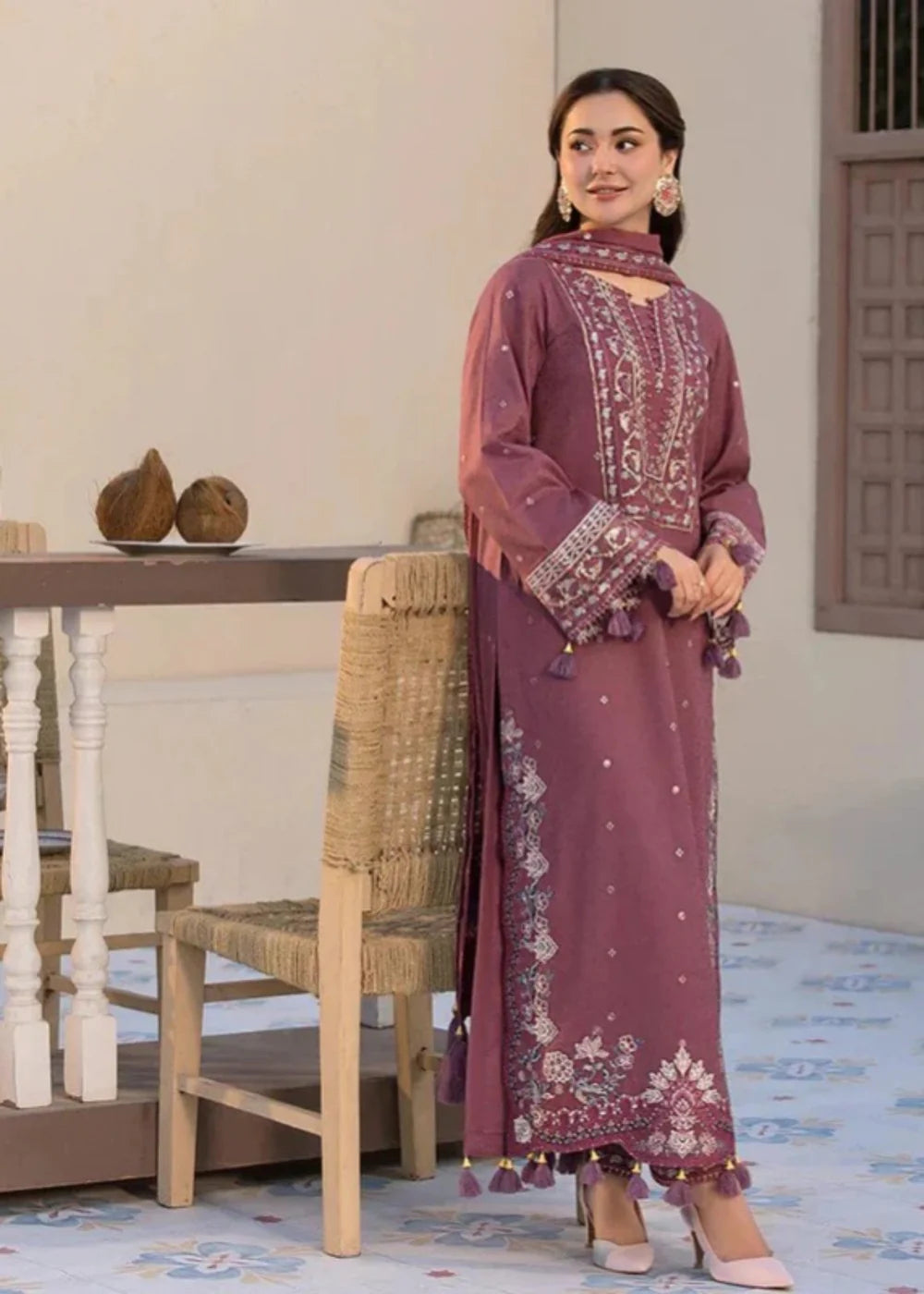 Azeen 3PC- Embroidered - Haveli