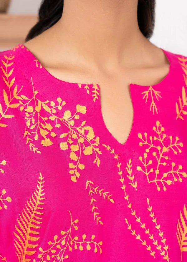 Leave (pink) 2PC-Printed-Haveli