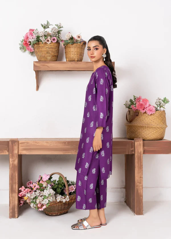 Saleha (Purple) 2PC-Printed-Haveli