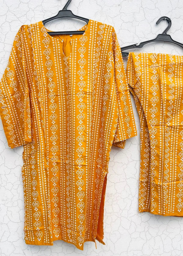 Chunri (yellow) 2PC-Printed-Haveli