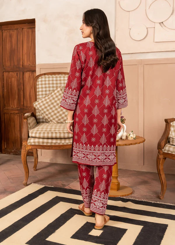 N Chunri (maroon) 2PC-Printed-Haveli