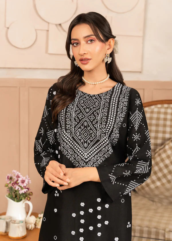 N Chunri (Black) 2PC-Printed-Haveli