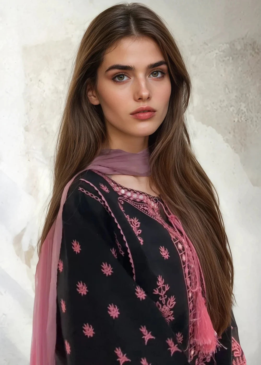 Ajal 2pc-Embroiderd - Haveli