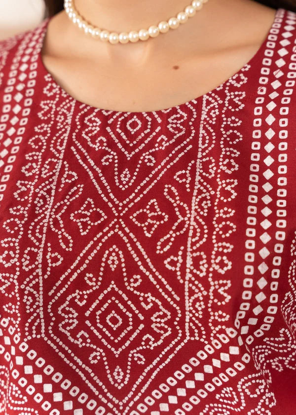 N Chunri (maroon) 2PC-Printed-Haveli