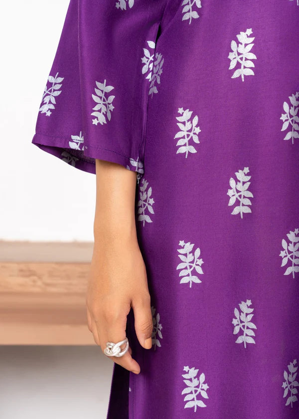 Saleha (Purple) 2PC-Printed-Haveli