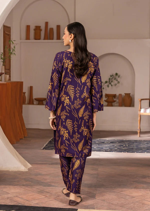 Leave (purple ) 2PC-Printed-Haveli