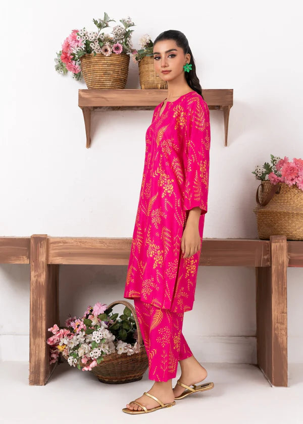 Leave (pink) 2PC-Printed-Haveli