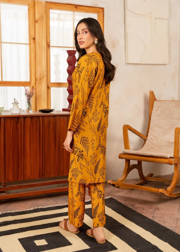 Leave (mustard ) 2PC-Printed-Haveli