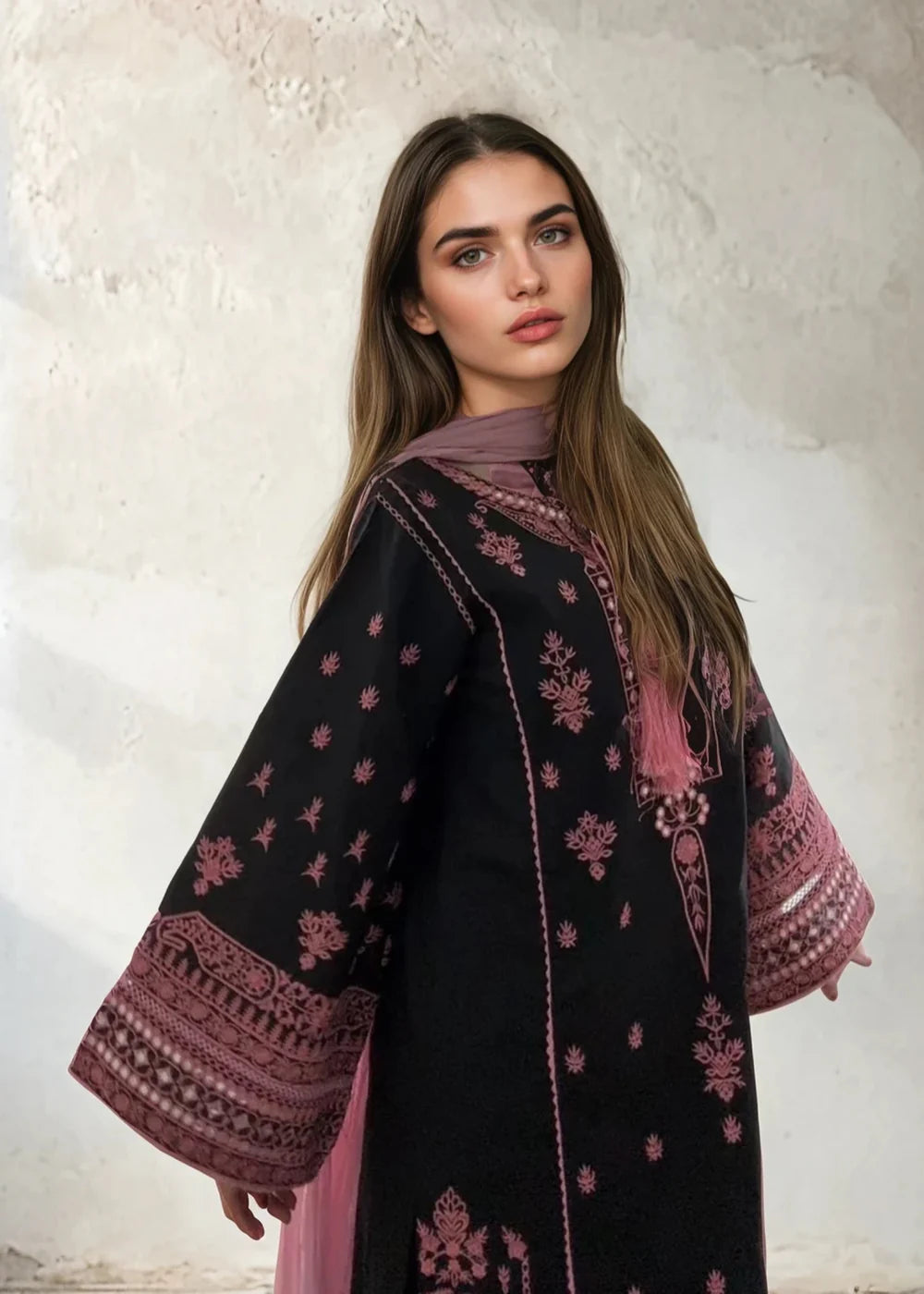 Ajal 2pc-Embroiderd - Haveli