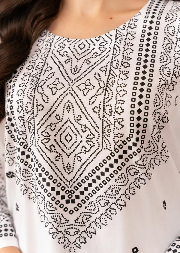 N Chunri (white) 2PC-Printed-Haveli