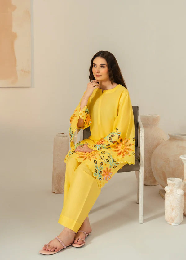 Grace (Yellow) 2PC-Embroidered-Haveli