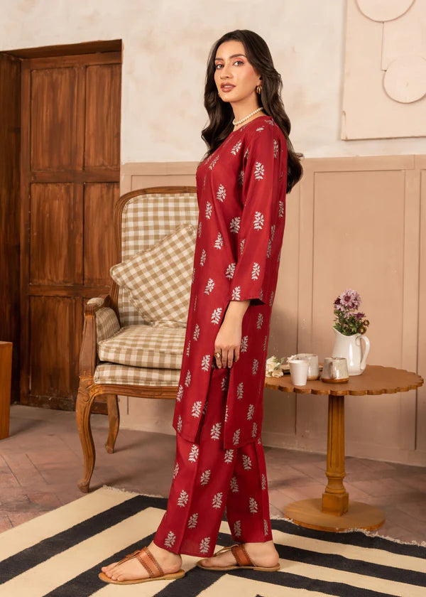Saleha (maroon) 2PC-Printed-Haveli