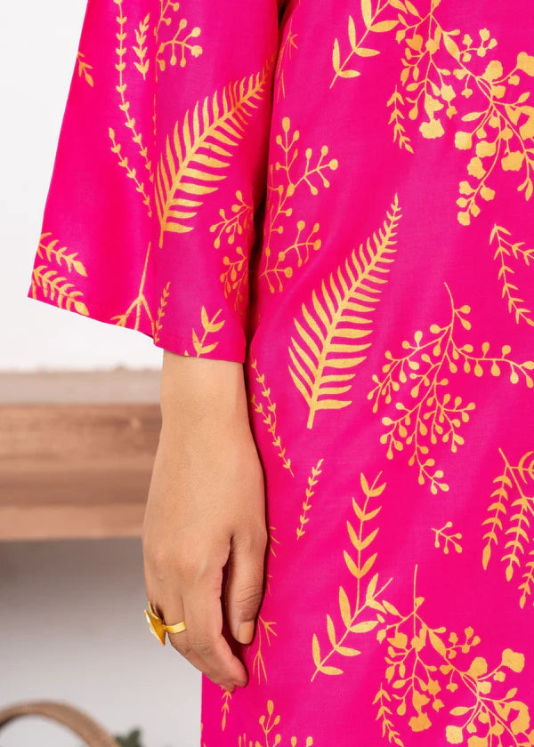 Leave (pink) 2PC-Printed-Haveli