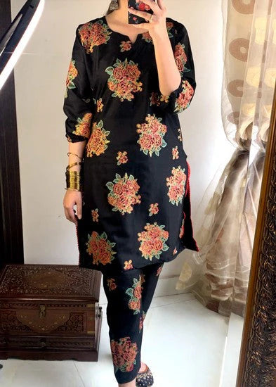 Ayzel (Black) 2pc-Printed- Haveli