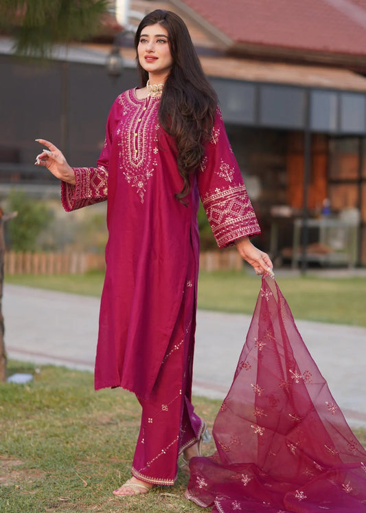 Mirha 3PC-Embroidered -Haveli