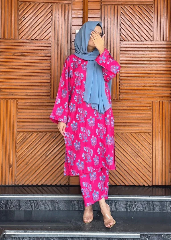 Iris (Pink) 2PC-Printed-Haveli