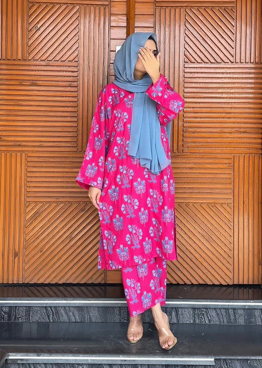Iris (Pink) 2PC-Printed-Haveli