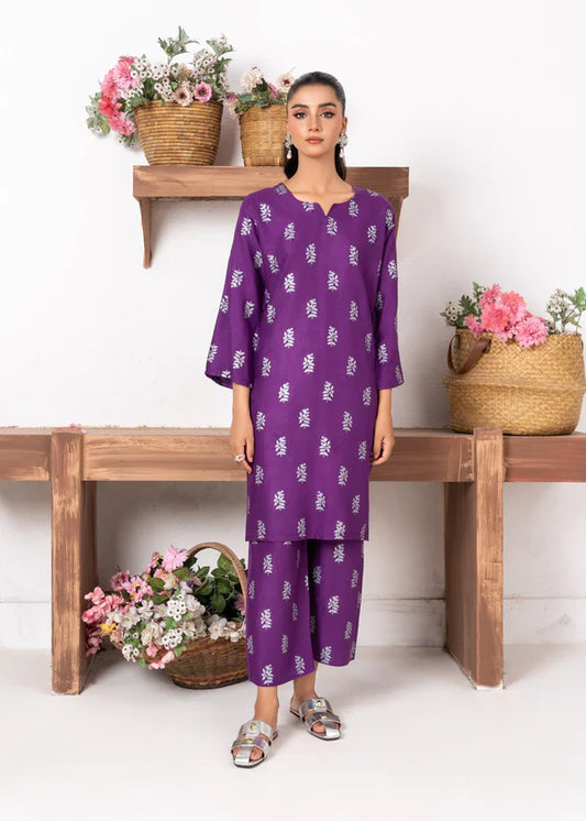 Saleha (Purple) 2PC-Printed-Haveli