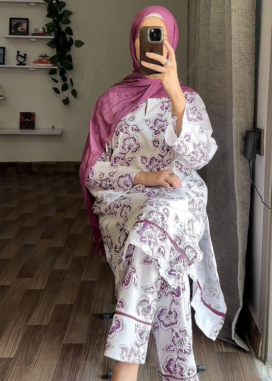Bloom (Purple) 2PC-Printed-Haveli
