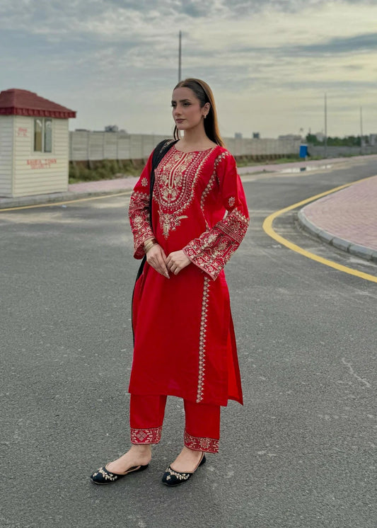 Laal Pari 3PC-Embroidered-Haveli