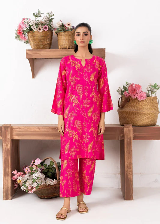 Leave (pink) 2PC-Printed-Haveli