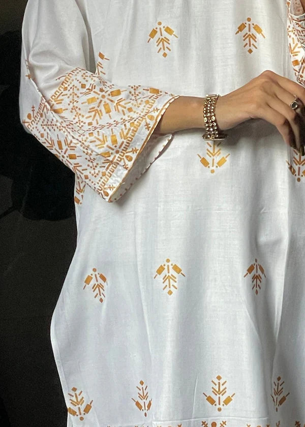 Arrow(White) 2PC-Printed-Haveli