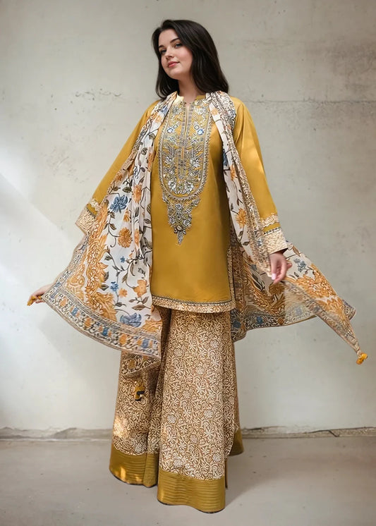 Aura 3PC-Embroidered -Haveli