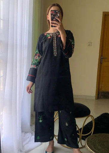 Early bird (Black) 2pc-Embroidered- Haveli