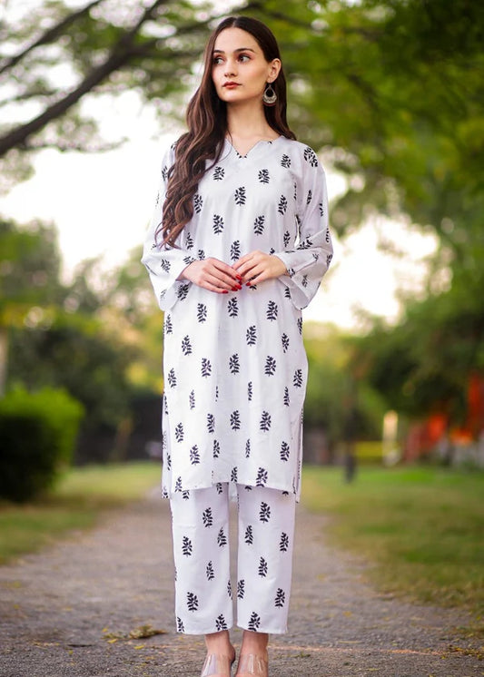 Saleha (white) 2PC-Printed-Haveli