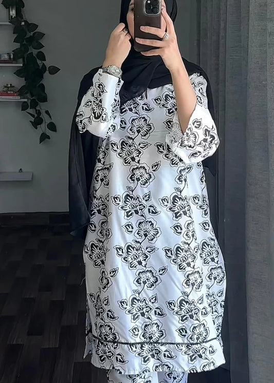 Bloom (Black) 2PC-Printed-Haveli