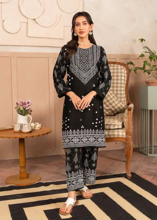 N Chunri (Black) 2PC-Printed-Haveli