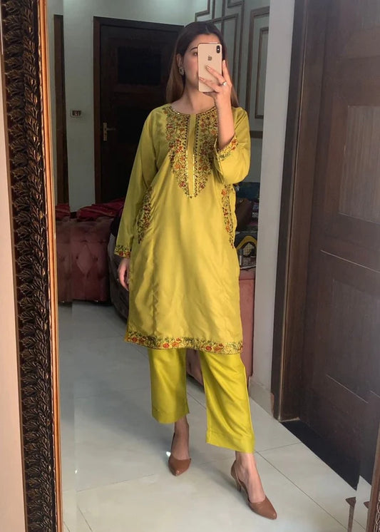 Pocket (Green) 2PC-Embroidered-Haveli